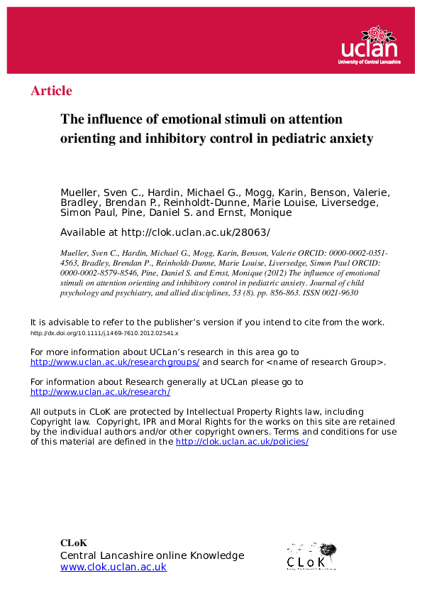 (PDF) The influence of emotional stimuli on attention orienting and ...