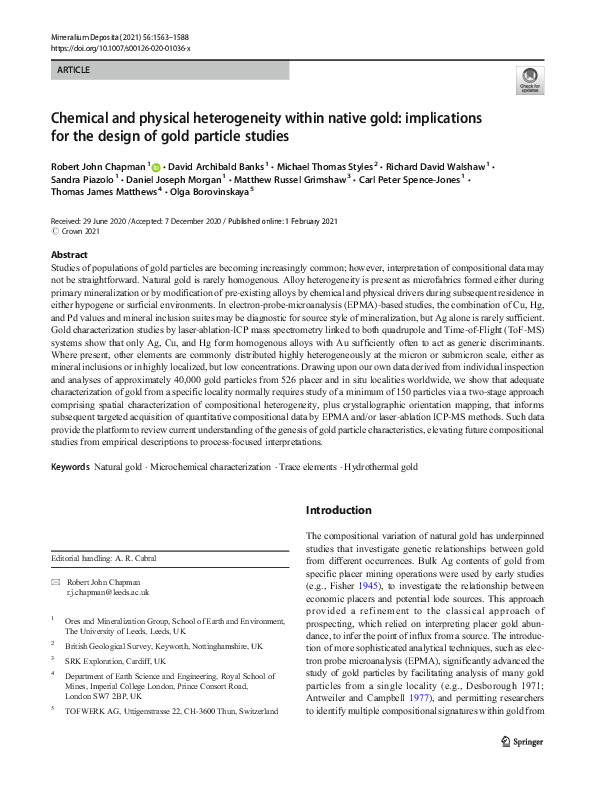 (PDF) Chemical and physical heterogeneity within native gold ...