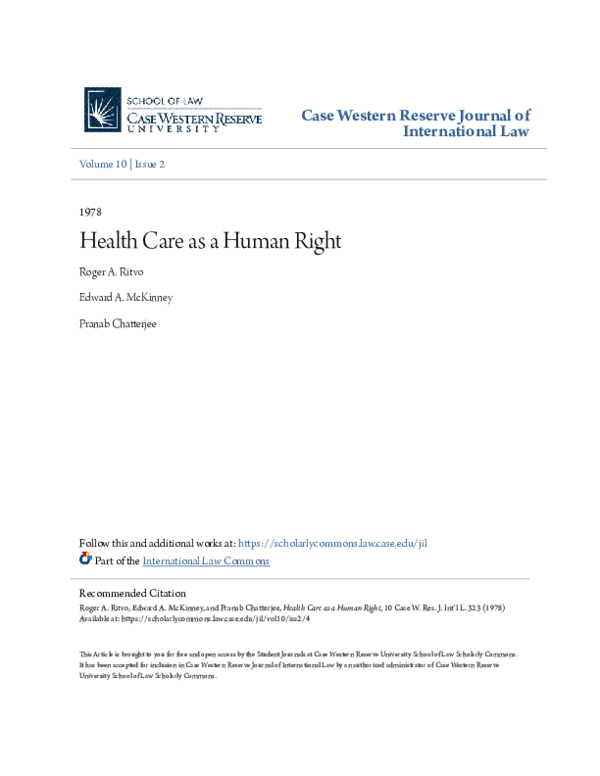 (PDF) Health Care as a Human Right