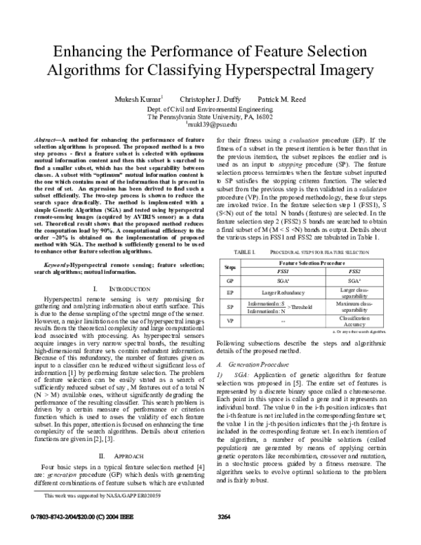(PDF) Enhancing the performance of feature selection algorithms for ...