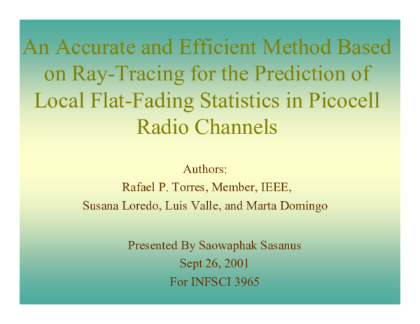 (PDF) An accurate and efficient method based on ray-tracing for the ...