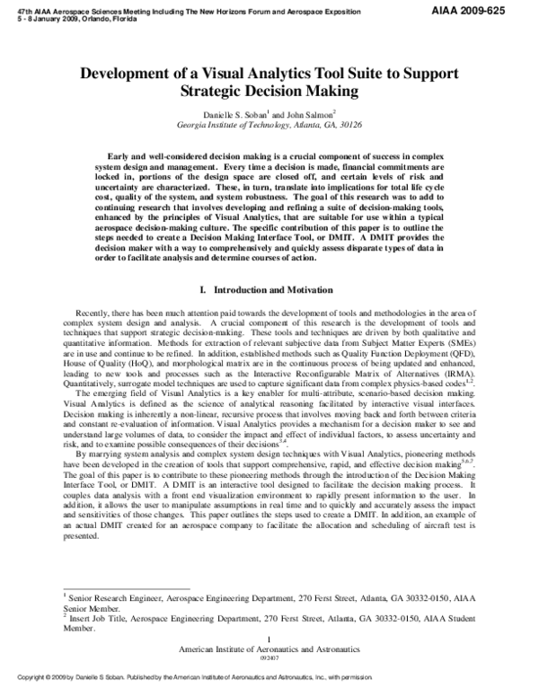 (PDF) Development of a Visual Analytics Tool Suite to Support Strategic ...