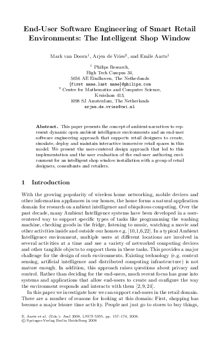 (PDF) End-User Software Engineering of Smart Retail Environments: The ...