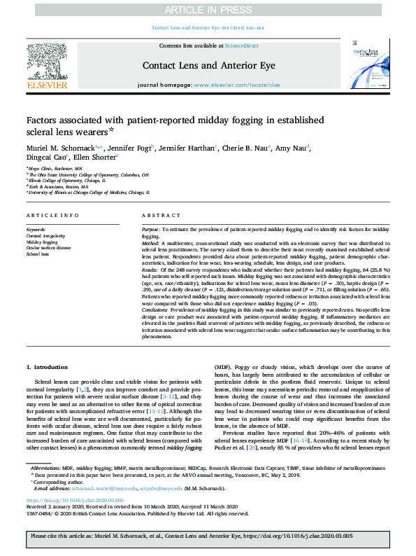 (PDF) Factors associated with patient-reported midday fogging in ...