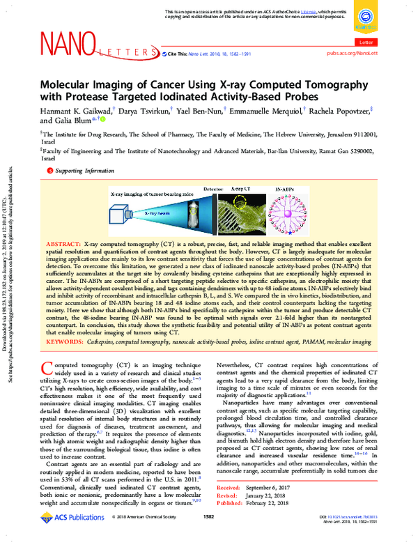 (PDF) Molecular Imaging of Cancer Using X-ray Computed Tomography with ...