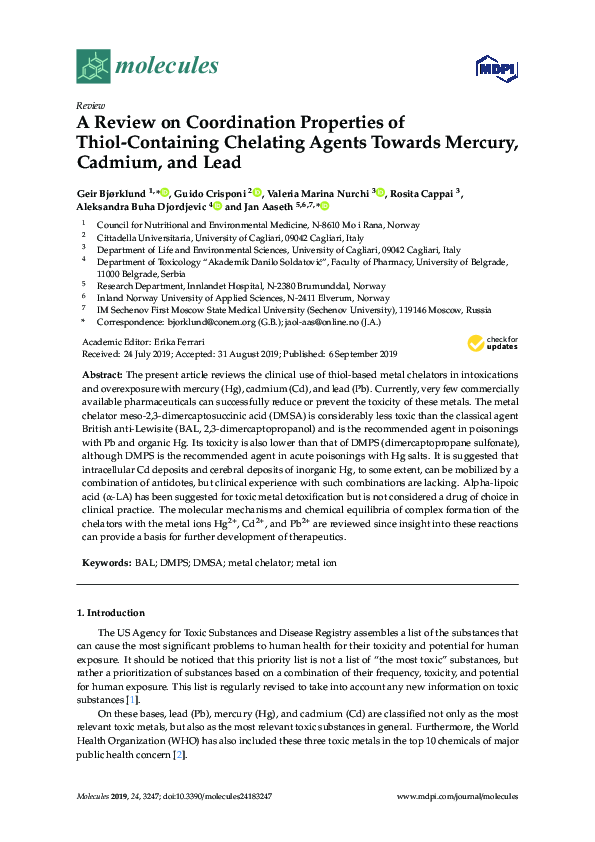 (PDF) A Review on Coordination Properties of Thiol-Containing Chelating ...