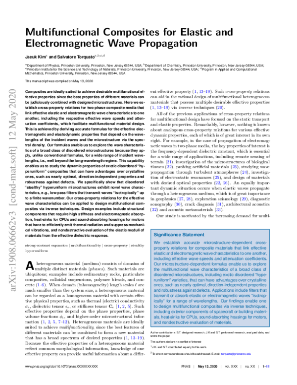 (PDF) Multifunctional composites for elastic and electromagnetic wave ...