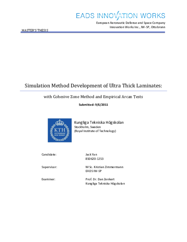 (PDF) Simulation Method Development of Ultra Thick Laminates: : with ...