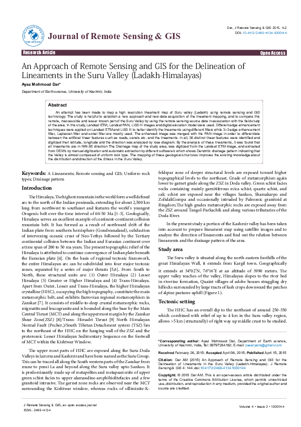 (PDF) An Approach of Remote Sensing and GIS for the Delineation of ...