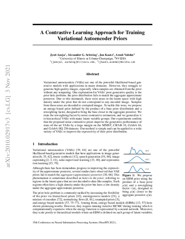 (PDF) A Contrastive Learning Approach for Training Variational ...