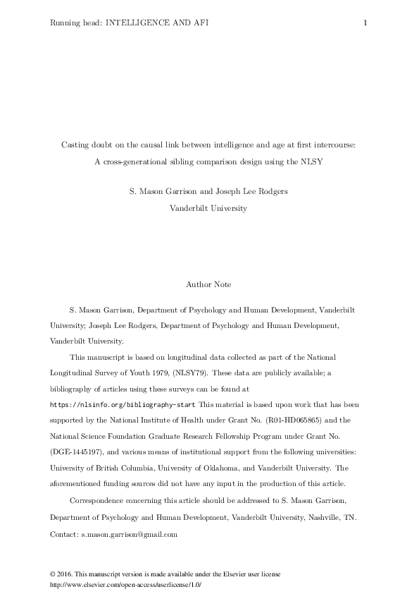 (PDF) Casting doubt on the causal link between intelligence and age at ...
