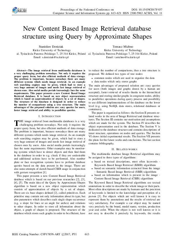 (PDF) New Content Based Image Retrieval database structure using Query ...