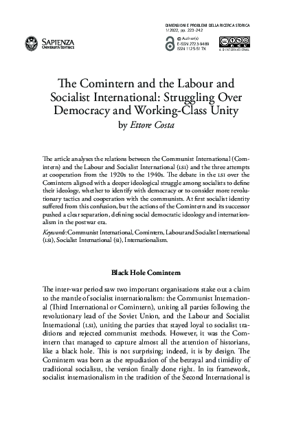 (PDF) The Comintern and the Labour and Socialist International ...