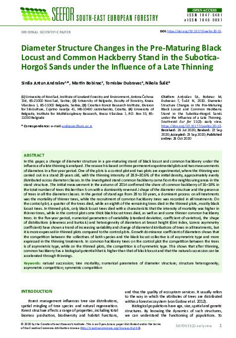 (PDF) Diameter Structure Changes in the Pre-Maturing Black Locust and ...