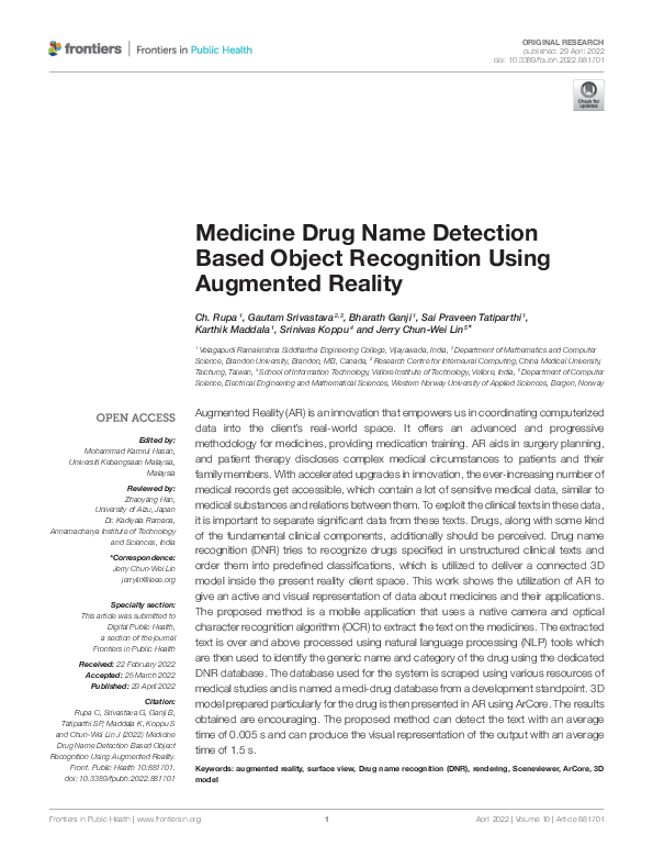 (PDF) Medicine Drug Name Detection Based Object Recognition Using
