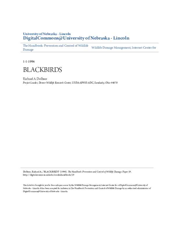 (PDF) Blackbirds