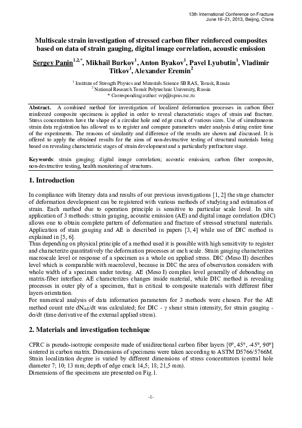 (PDF) Multiscale strain investigation of stressed carbon fiber ...