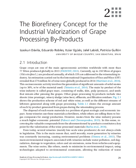 (PDF) The Biorefinery Concept for the Industrial Valorization of Grape ...