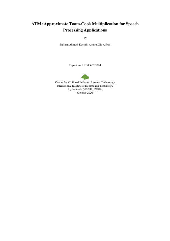 (PDF) ATM: Approximate Toom-Cook Multiplication for Speech Processing ...