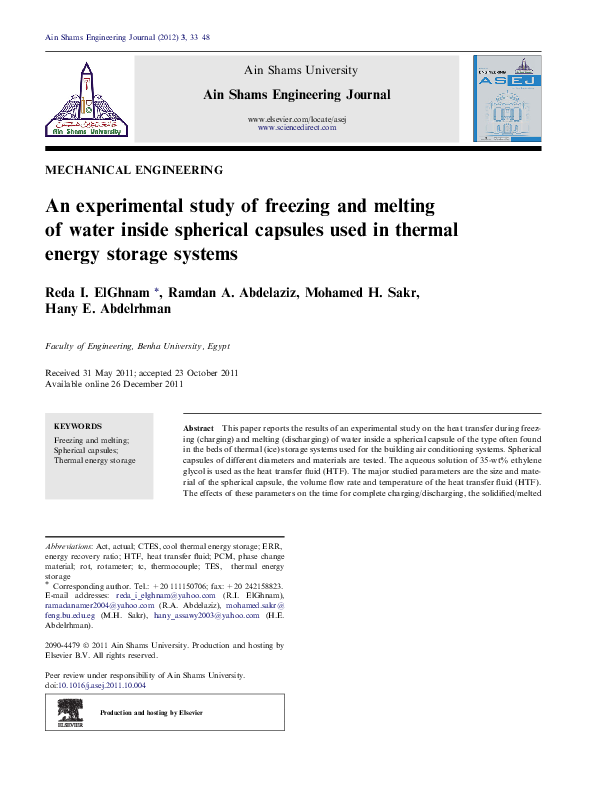 (PDF) An experimental study of freezing and melting of water inside ...