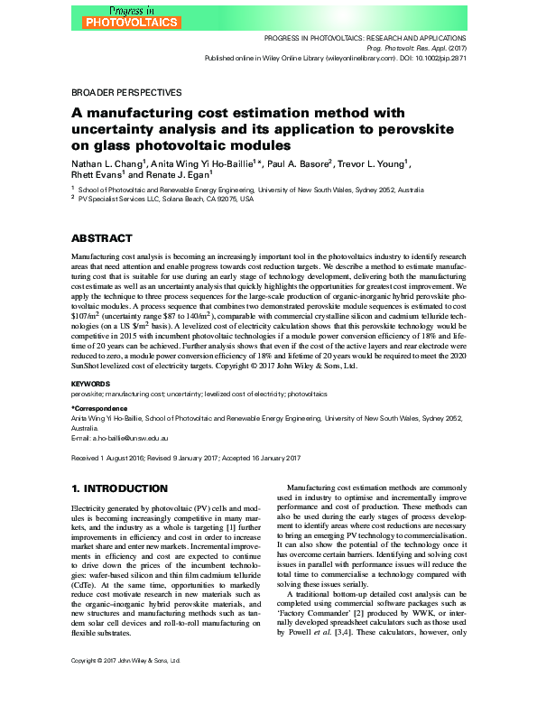 (PDF) A manufacturing cost estimation method with uncertainty analysis ...