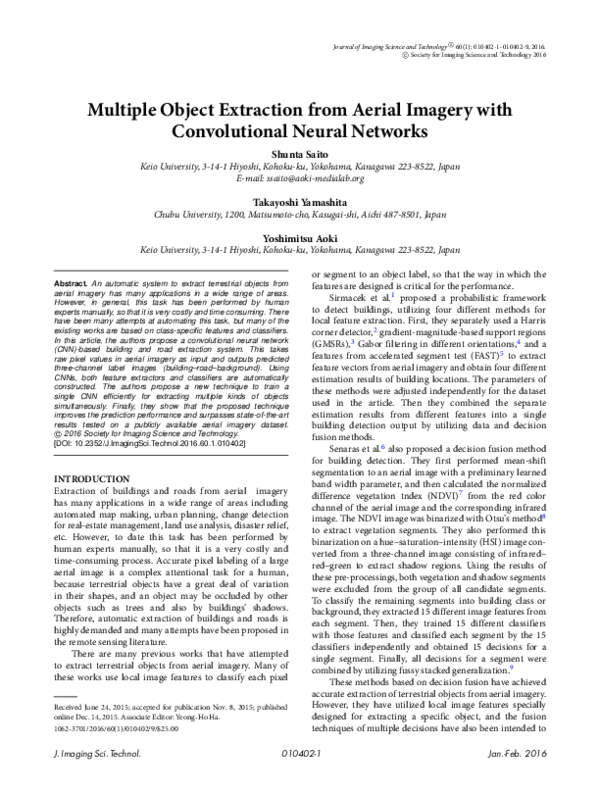 (PDF) Multiple Object Extraction from Aerial Imagery with Convolutional ...