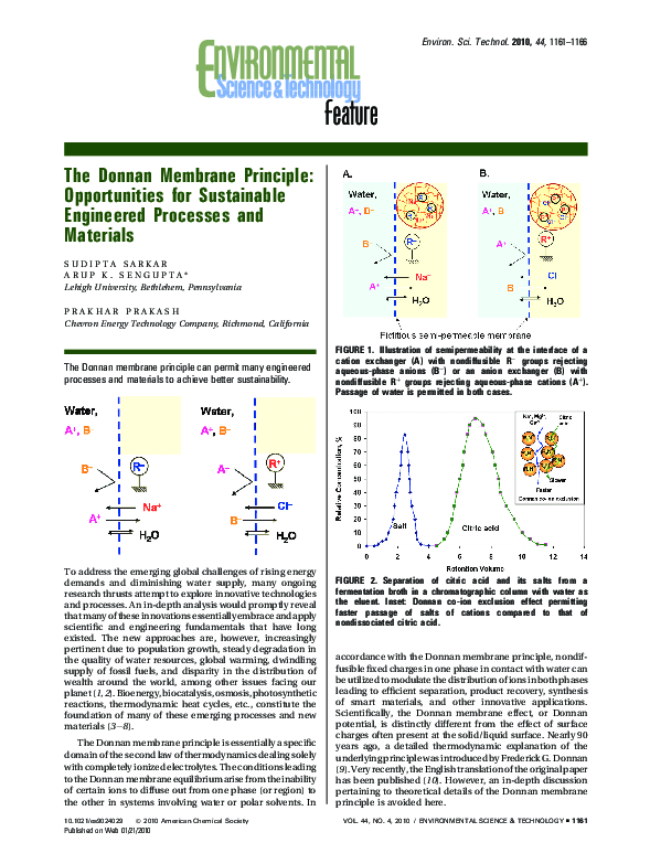 (PDF) The Donnan Membrane Principle: Opportunities for Sustainable ...
