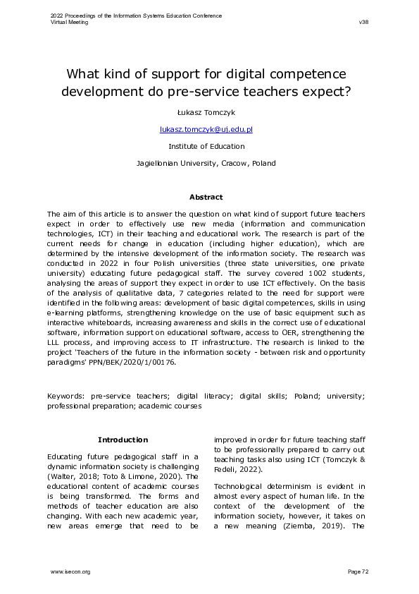 (PDF) What kind of support for digital competence development do pre ...