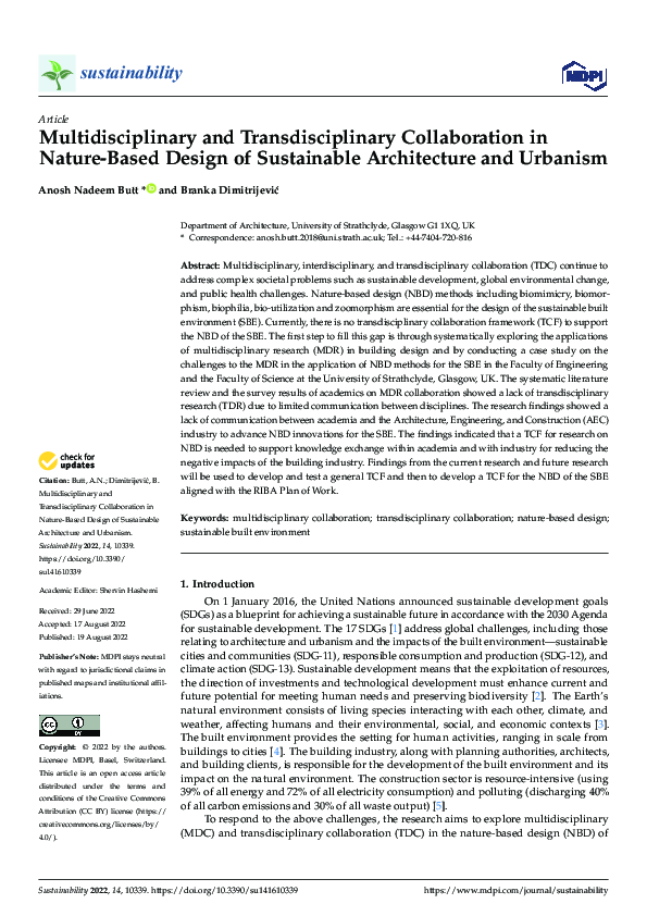 (PDF) Multidisciplinary and Transdisciplinary Collaboration in Nature ...