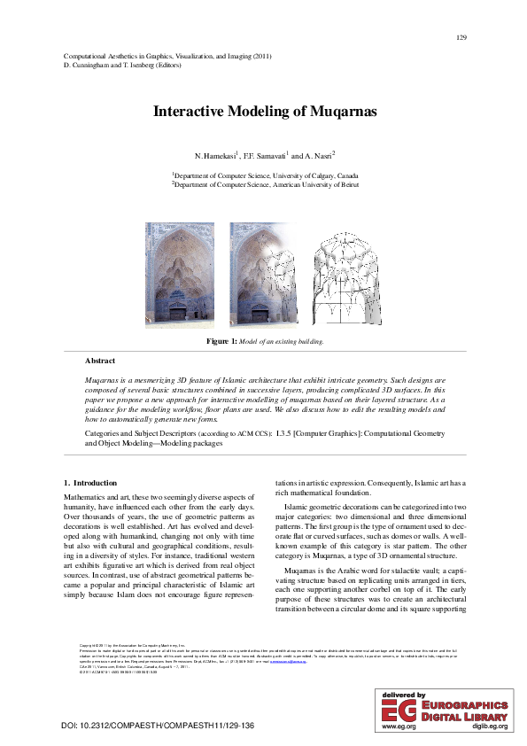  pdf interactive modeling of muqarnas