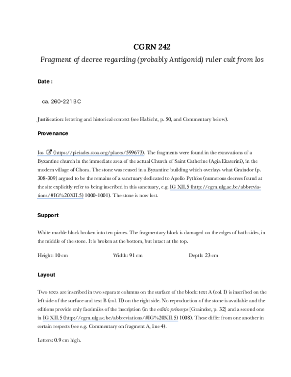 (PDF) CGRN 242: Fragment of decree regarding (probably Antigonid) ruler ...