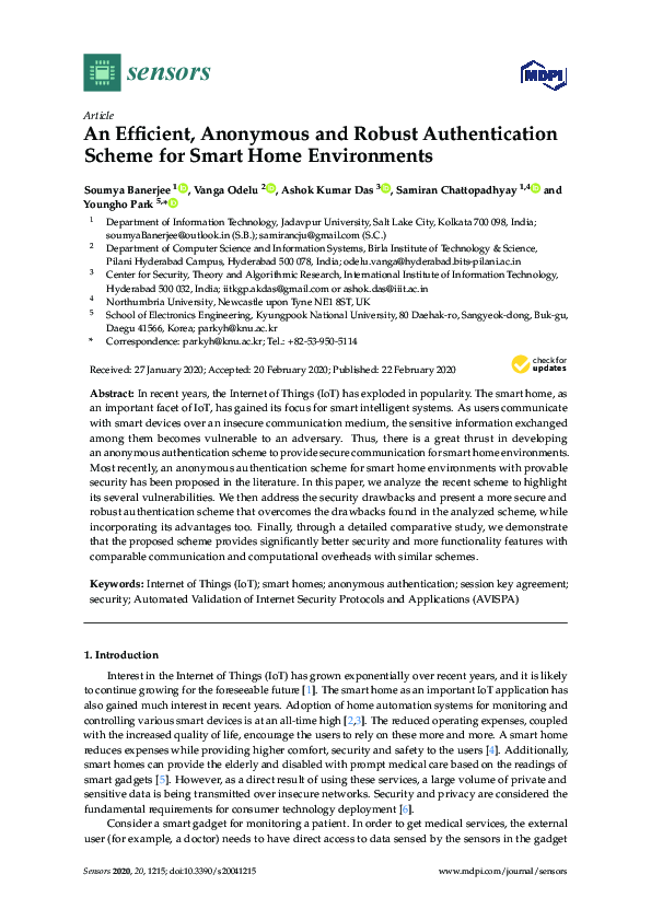 (PDF) An Efficient, Anonymous and Robust Authentication Scheme for ...