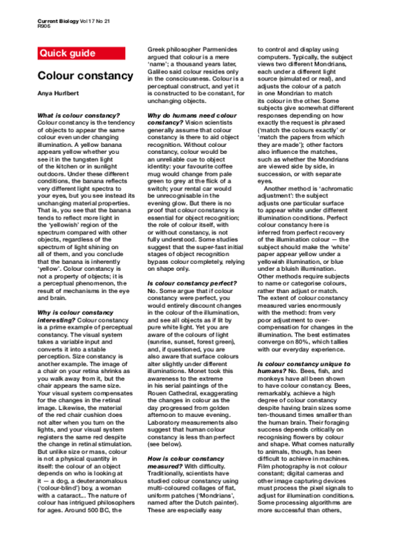 (PDF) Colour constancy
