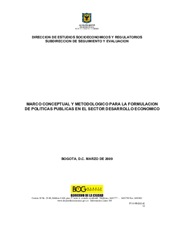 (PDF) Marco conceptual y metodologico para la formulacion de politicas ...
