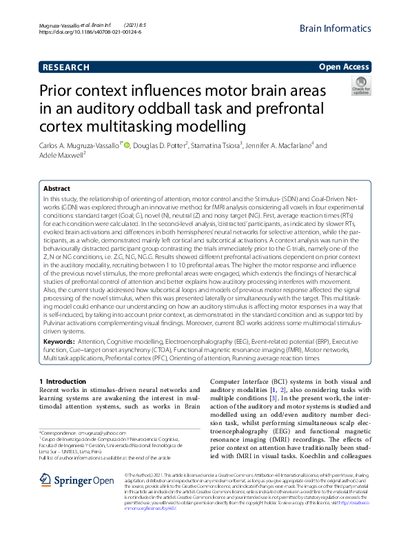 (PDF) Prior context influences motor brain areas in an auditory oddball ...