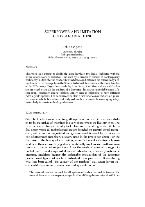 (PDF) Superpower and imitation body and machine