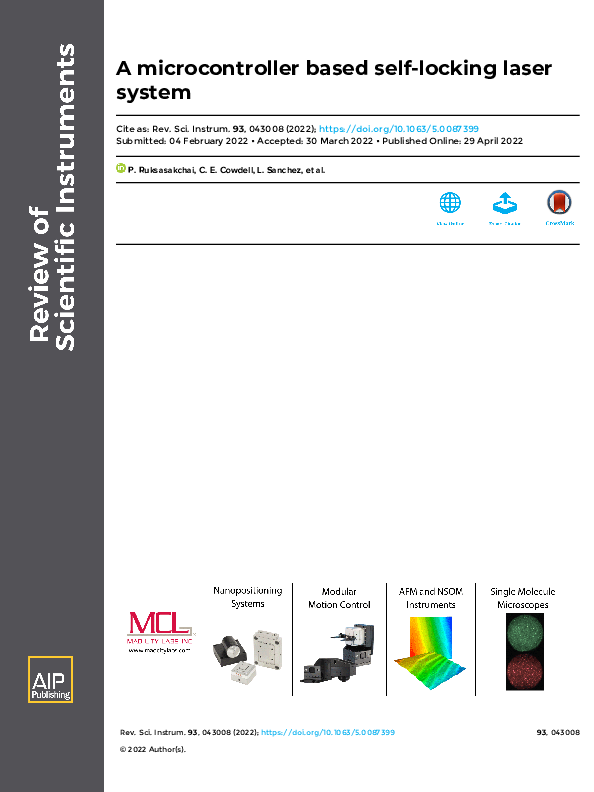 (PDF) A microcontroller based self-locking laser system