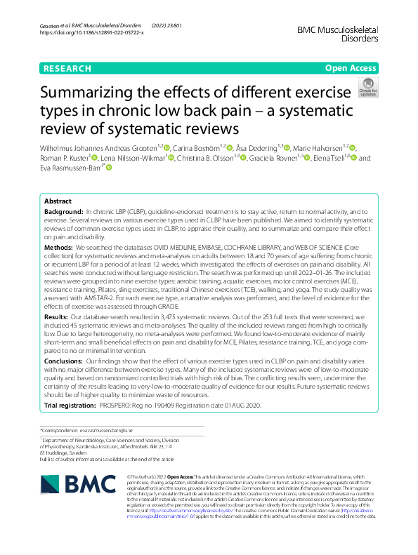 (PDF) Summarizing the effects of different exercise types in chronic ...