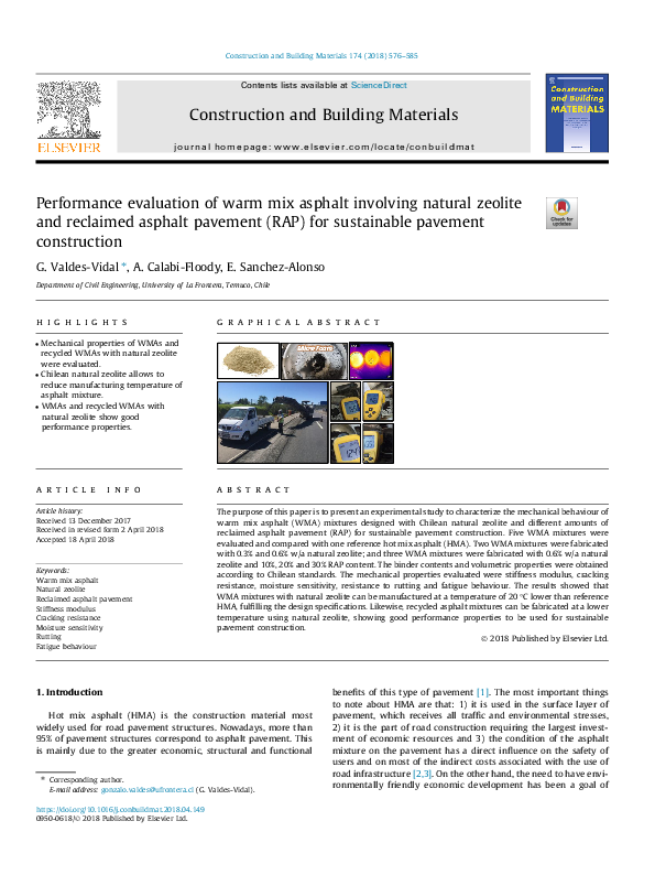 (PDF) Performance evaluation of warm mix asphalt involving natural ...