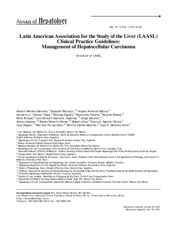 (PDF) Latin American Association for the Study of the Liver (LAASL ...