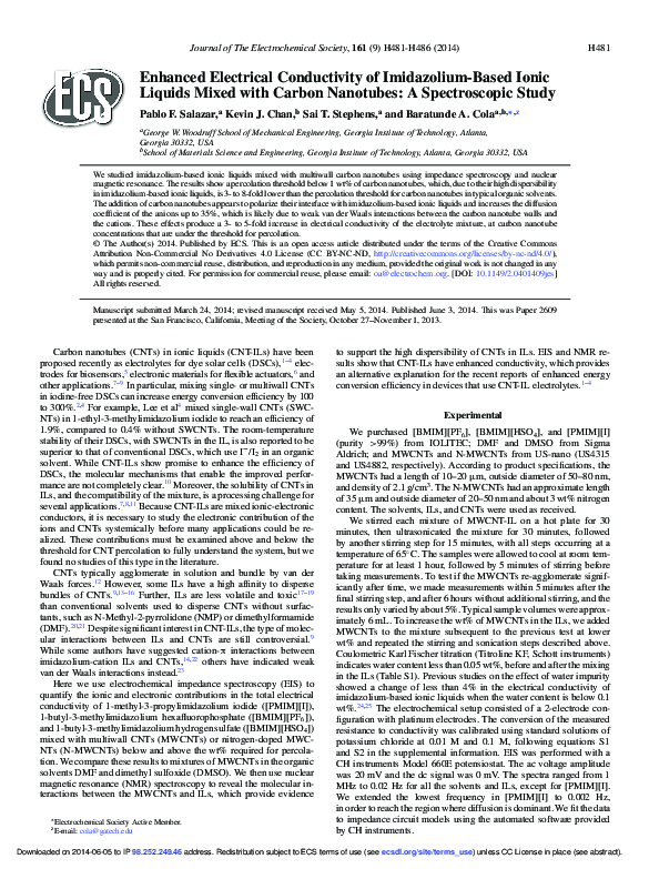 (PDF) Enhanced Electrical Conductivity of Imidazolium-Based Ionic ...
