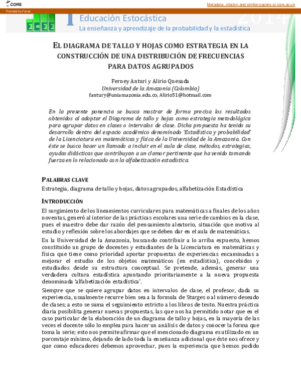 (PDF) El diagrama de tallo y hojas como estrategia en la construcción ...