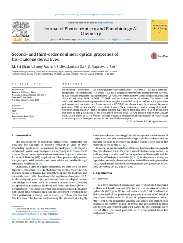 (PDF) Second and third order nonlinear optical properties of microrod ...