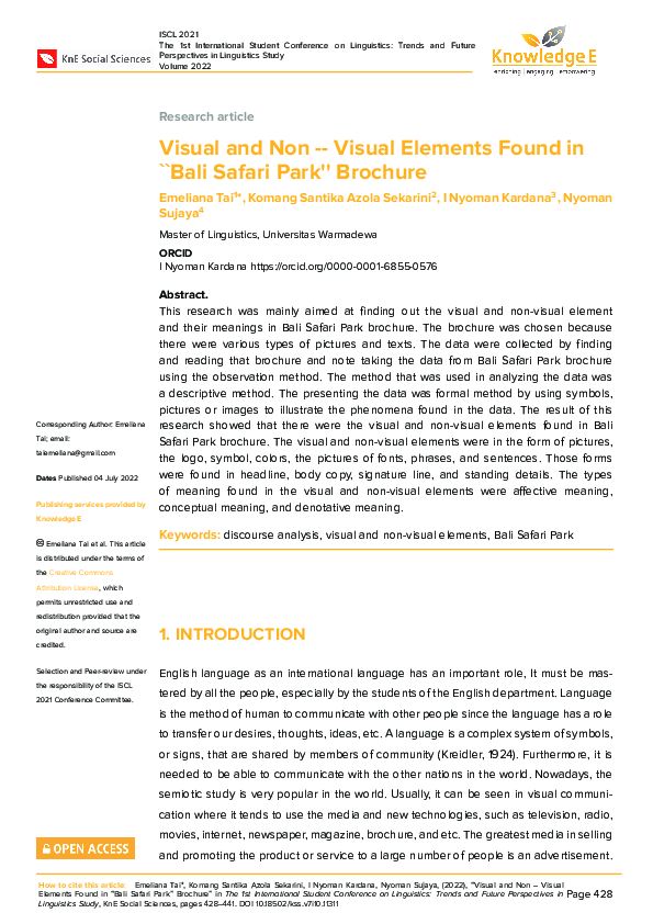 (PDF) Visual and Non -- Visual Elements Found in