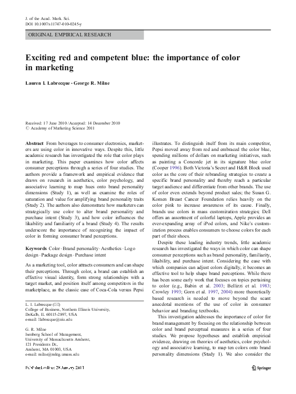 (PDF) Exciting red and competent blue the importance of color in