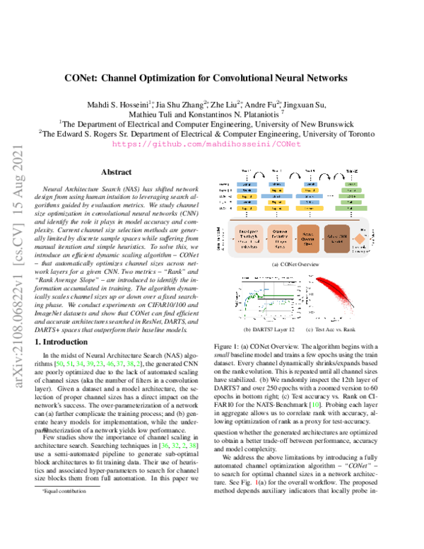 (PDF) CONet: Channel Optimization for Convolutional Neural Networks