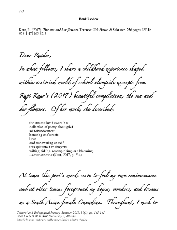 (PDF) The Sun and Her Flowers by Rupi Kaur Jinny Menon Academia.edu