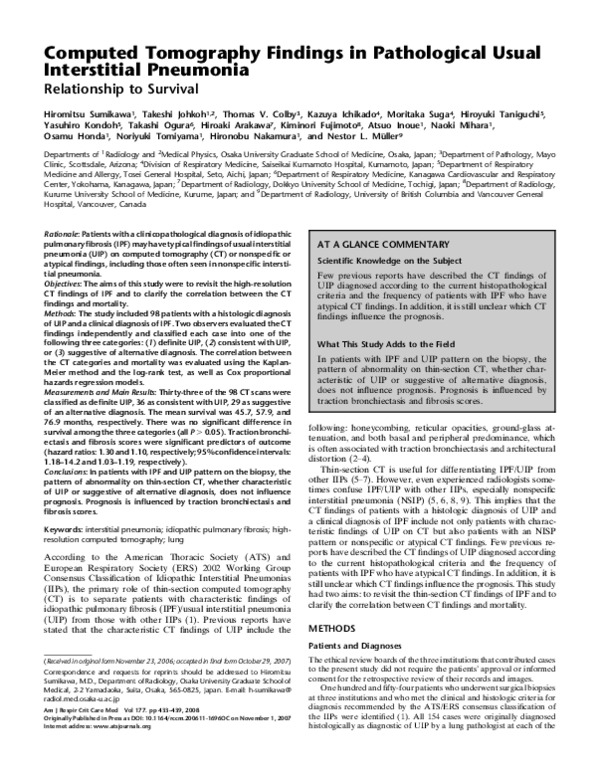 (PDF) Computed Tomography Findings in Pathological Usual Interstitial ...