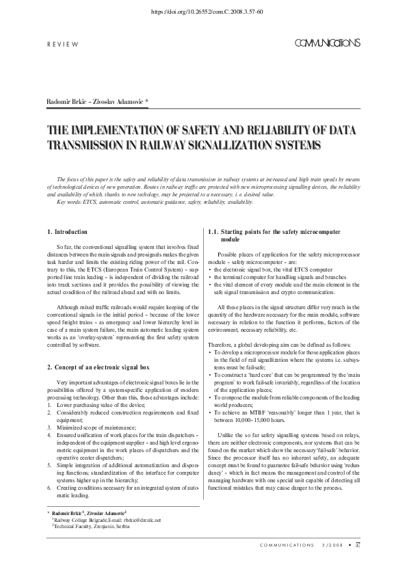 (PDF) The Implementation of Safety and Reliability of Data Transmission ...