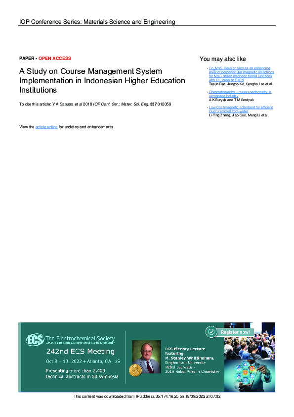 (PDF) A Study on Course Management System Implementation in Indonesian ...